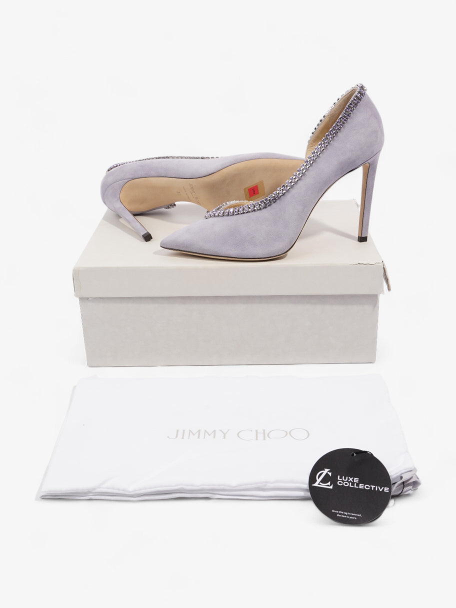 Jimmy Choo Lilian 100mm Purple Suede EU 38 UK 5 Image 10