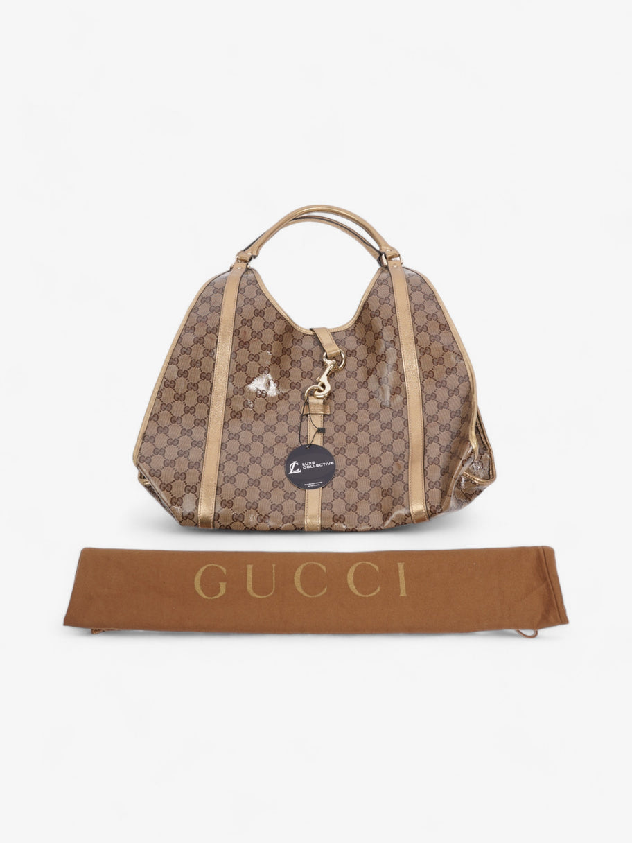 Gucci Crystal Jackie  Gold GG Supreme Patent Leather Image 9