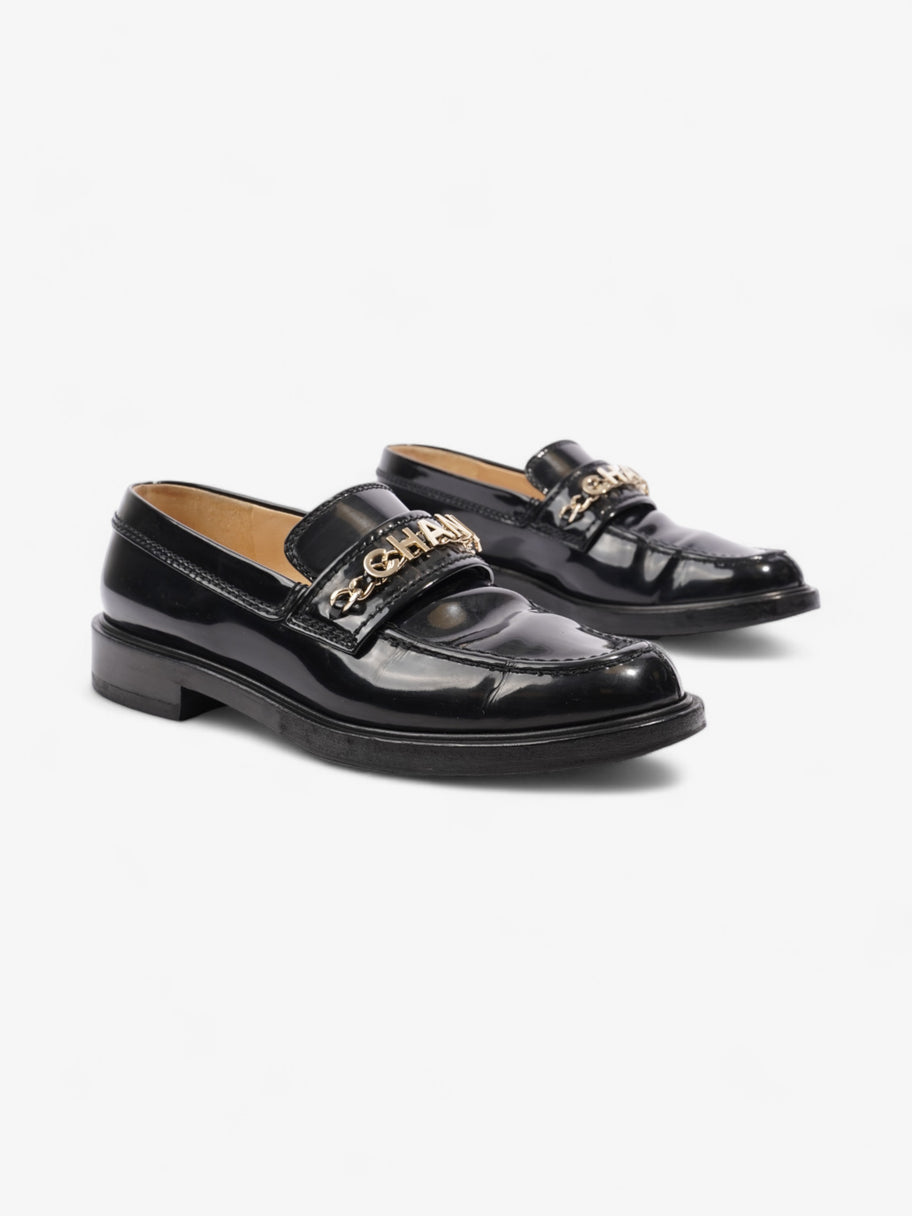 Chanel Chain Logo Loafers Black / Gold Leather EU 37 UK 4 Image 2