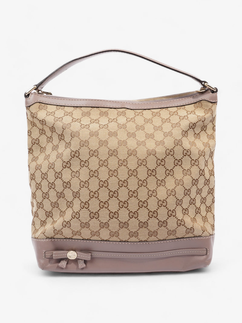  Gucci Mayfair Bow Beige And Ebony GG Supreme / Lilac Canvas