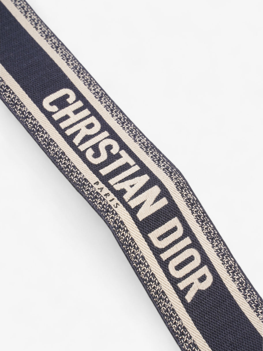 Christian Dior Logo Belt Blue / Beige / Gold Canvas 75cm Image 4