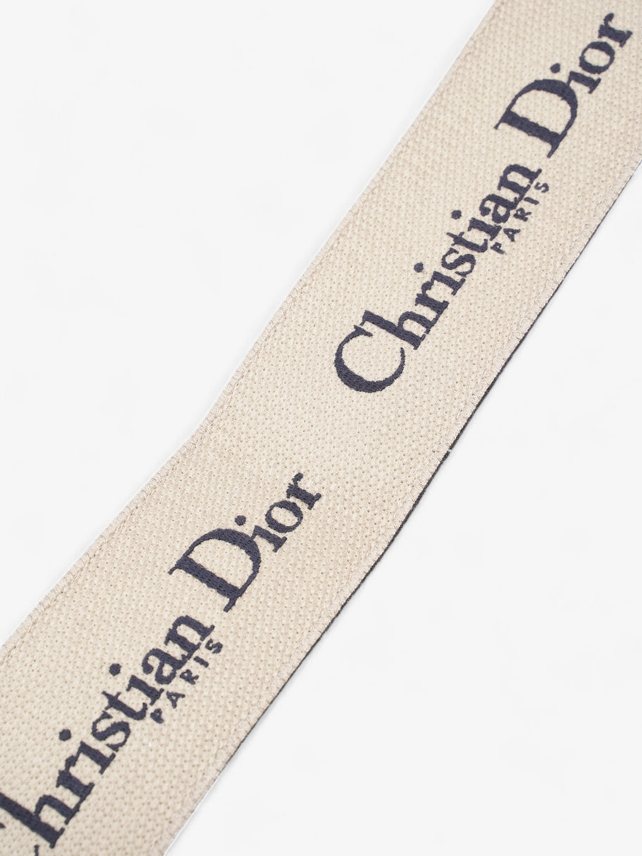 Christian Dior Logo Belt Blue / Beige / Gold Canvas 75cm Image 5