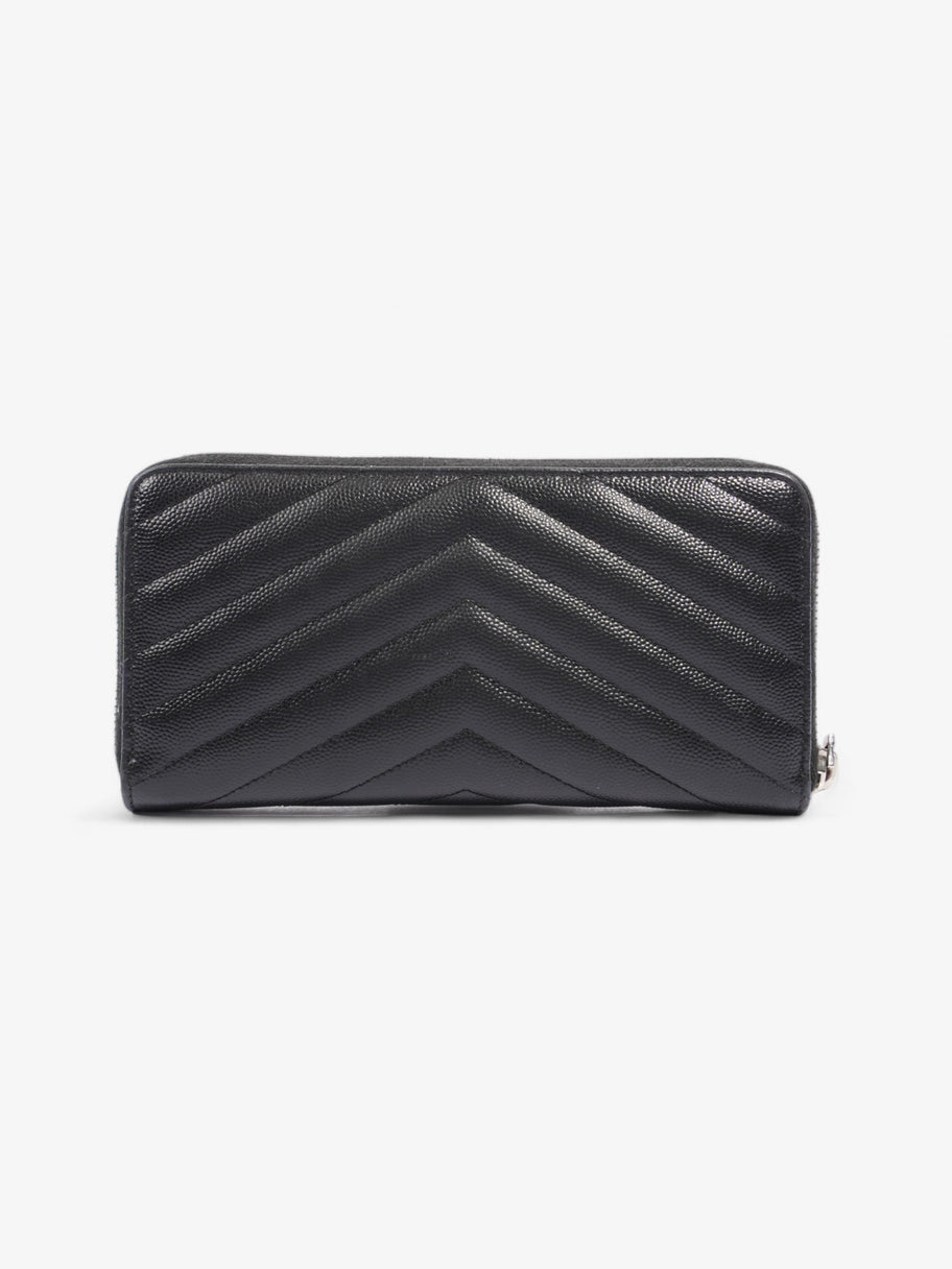 Saint Laurent Zip Around Wallet Black Grained Leather Image 2