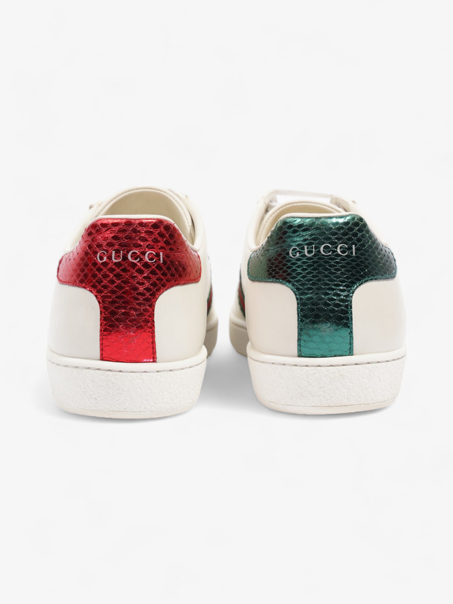 Gucci Ace Embroidered Bee Sneakers White / Green / Red Leather EU 38 UK 5 Image 6