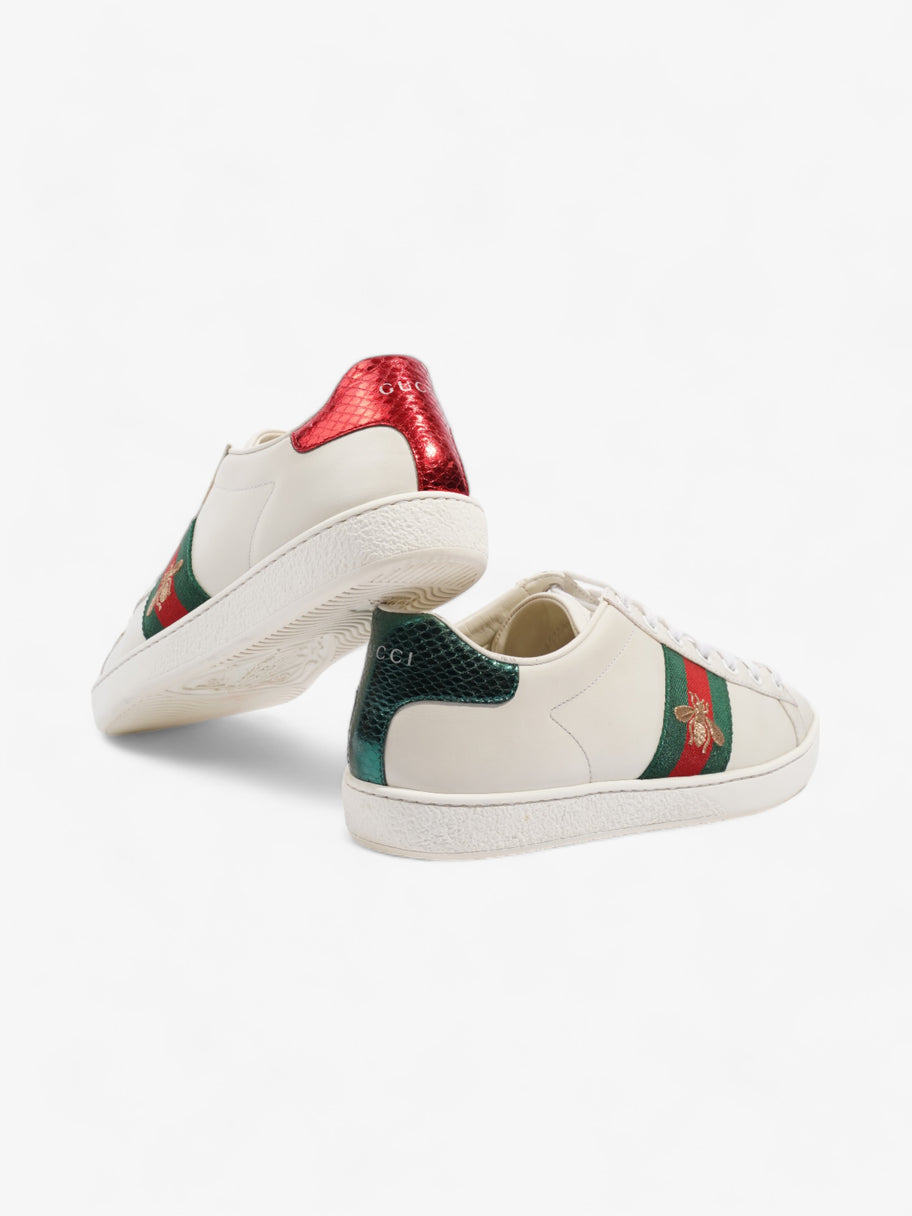 Gucci Ace Embroidered Bee Sneakers White / Green / Red Leather EU 38 UK 5 Image 9