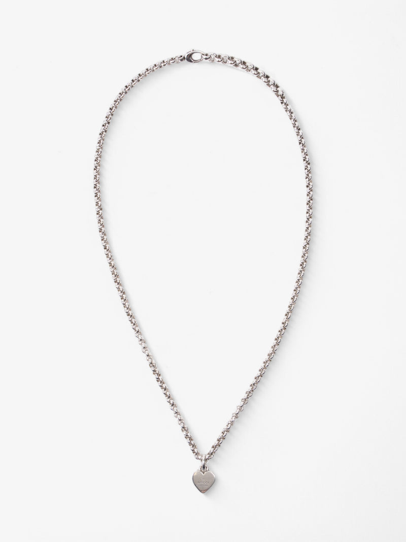  Gucci Heart Chain Necklace Silver Silver Sterling