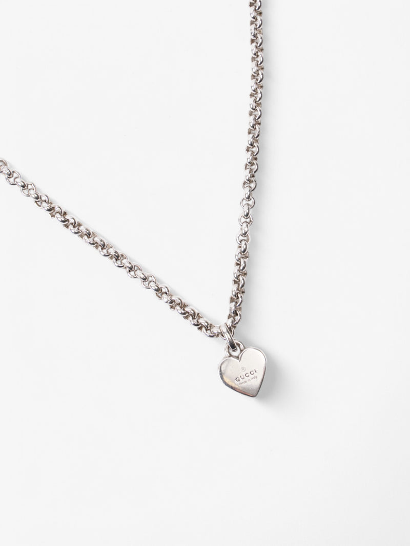  Gucci Heart Chain Necklace Silver Silver Sterling