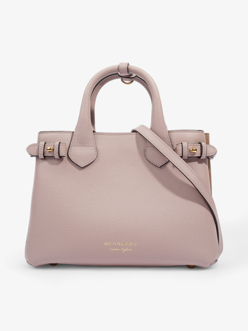  Burberry Banner Bag Pale Orchid / House Check Grained Leather Small