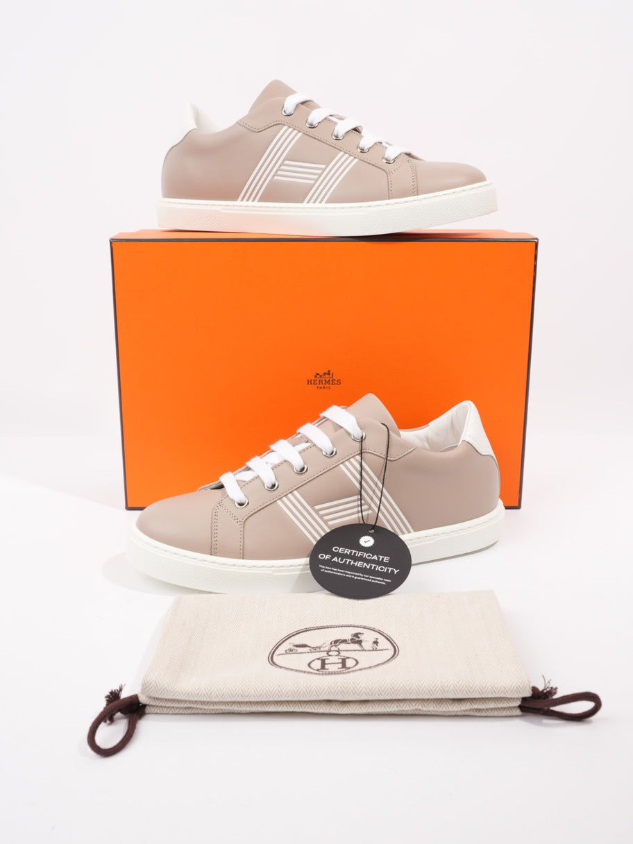 Hermes Avantage Sneakers Beige / White Leather EU 38 UK 5 Image 10