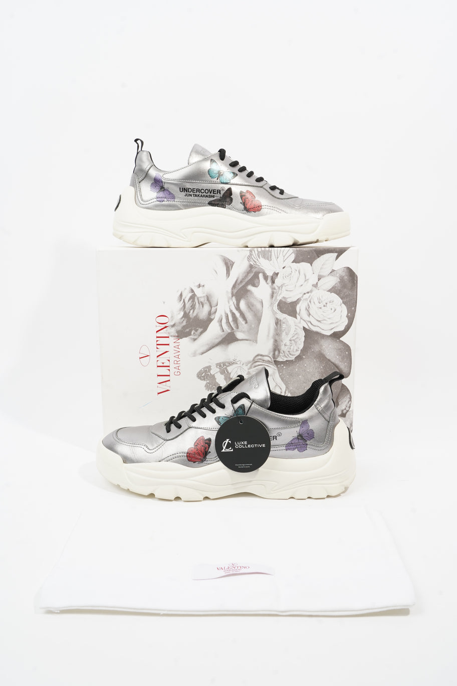 Butterfly Sneaker Silver Leather EU 40 UK 7 Image 10