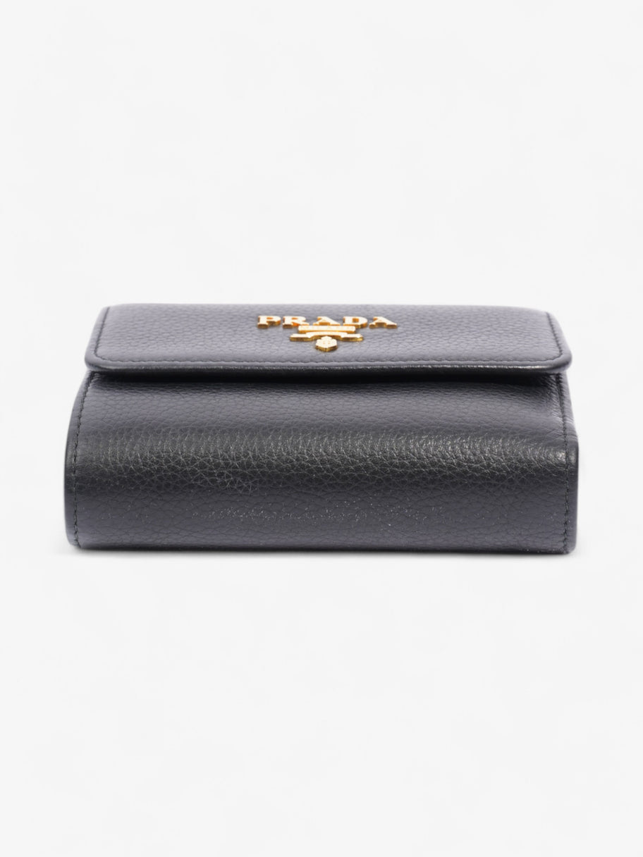 Prada Logo Wallet Black / Gold Saffiano Leather Image 5