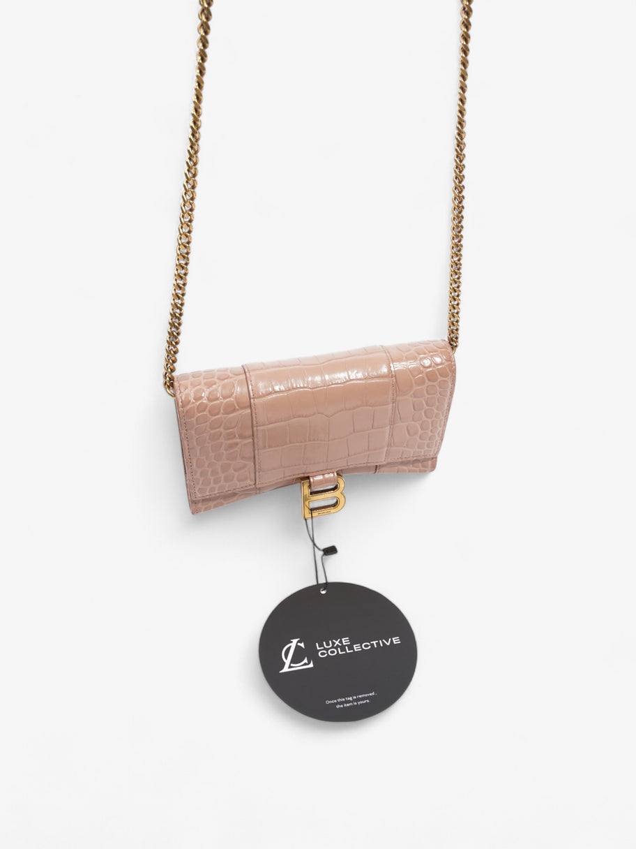 Balenciaga Hourglass Wallet On Chain Nude Beige Embossed Leather Image 10