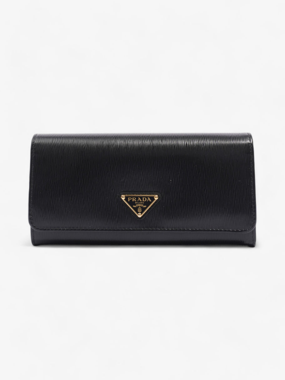 Prada Flap Continental Wallet Black Saffiano Leather Image 1