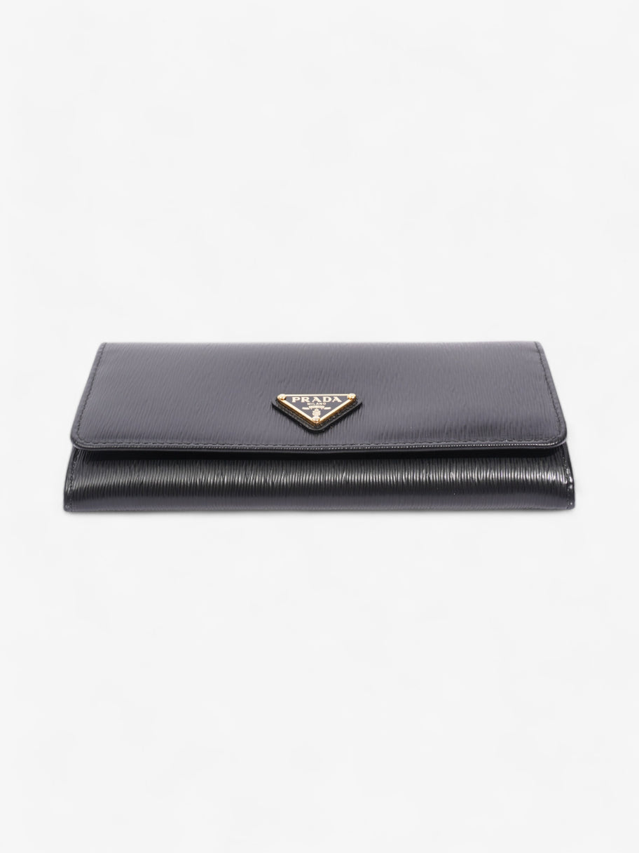 Prada Flap Continental Wallet Black Saffiano Leather Image 5