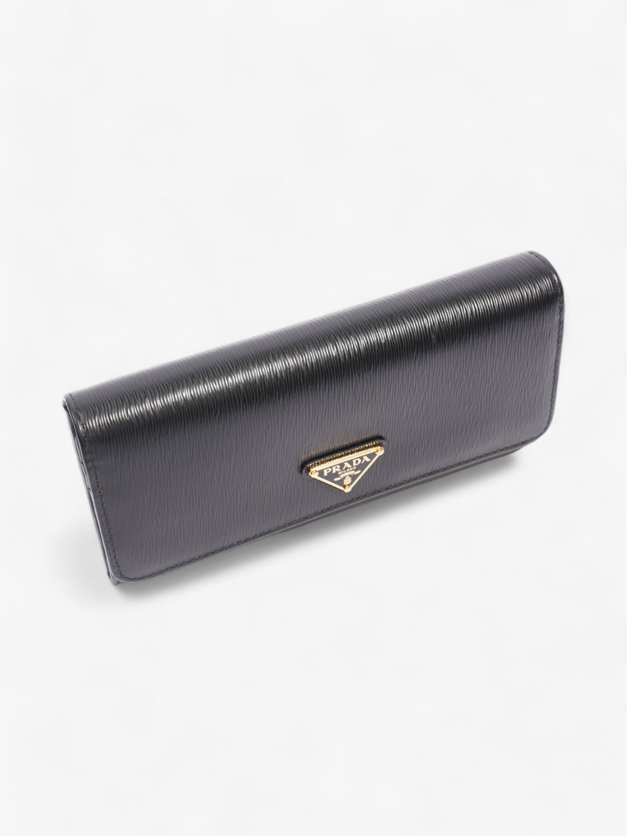 Prada Flap Continental Wallet Black Saffiano Leather Image 6