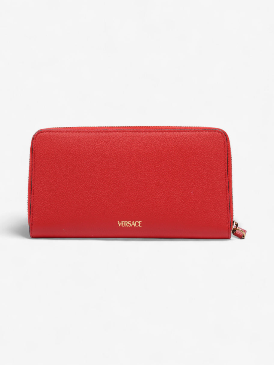 Versace Medusa Zip Around Wallet Red Leather Image 2