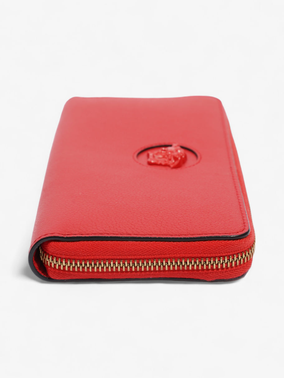 Versace Medusa Zip Around Wallet Red Leather Image 3