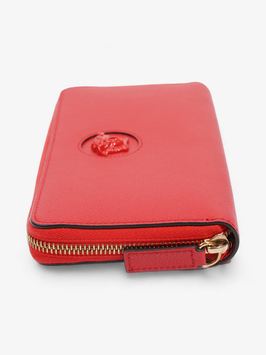 Versace Medusa Zip Around Wallet Red Leather Image 4