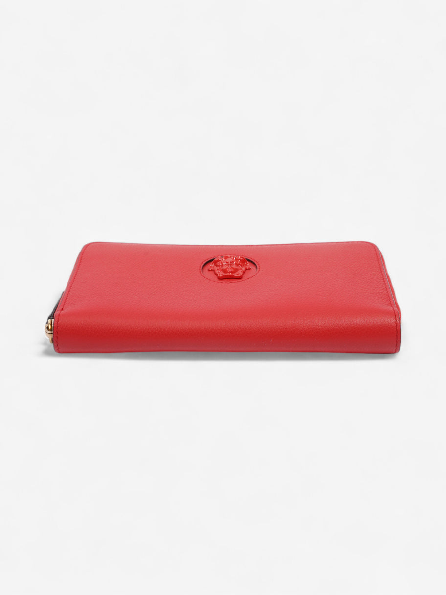 Versace Medusa Zip Around Wallet Red Leather Image 5