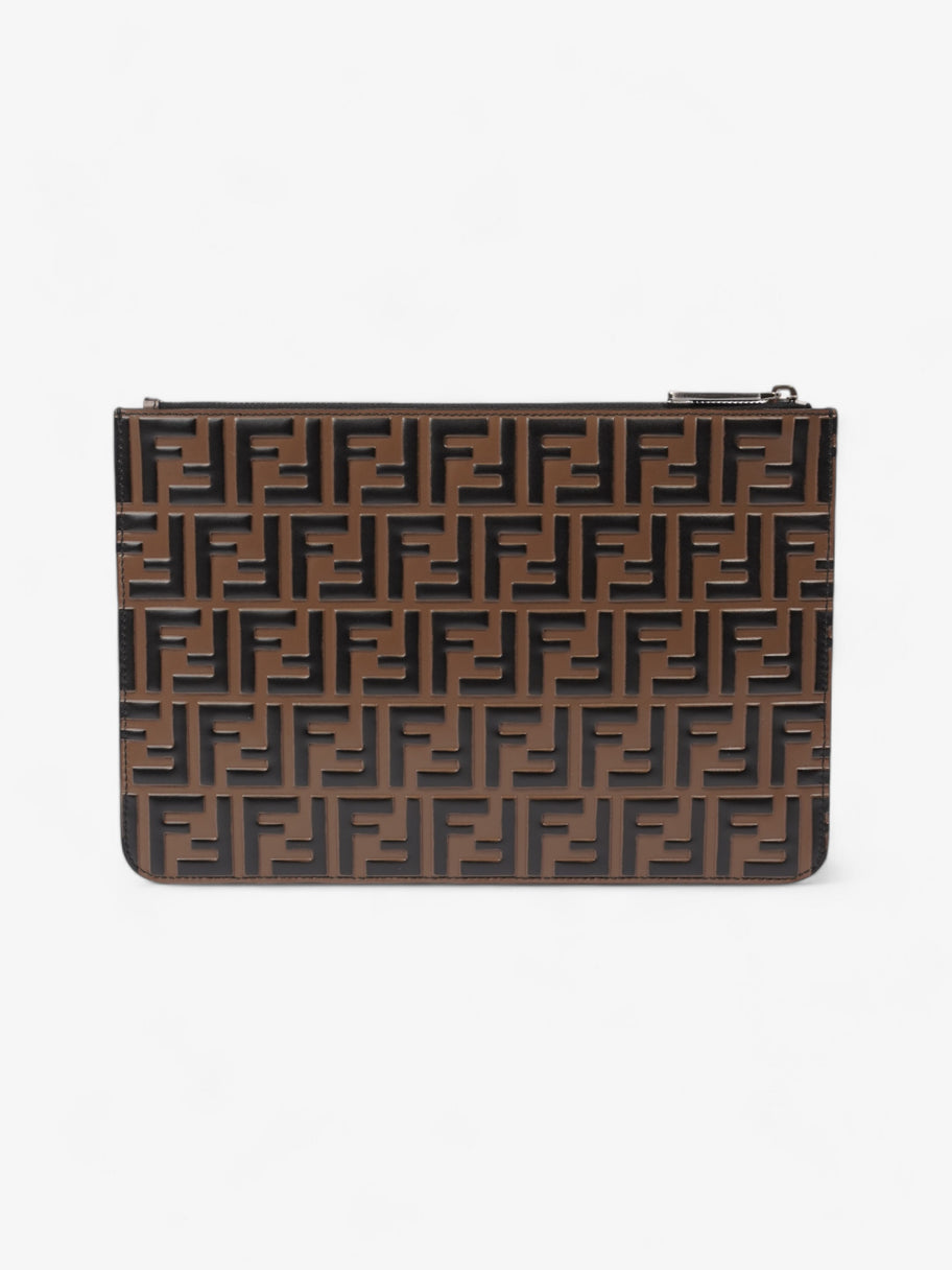 Fendi Monogram Clutch Bag BRown Leather Image 4