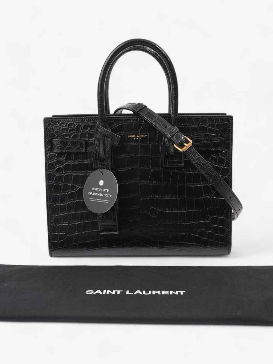 Saint Laurent Sac De Jour Black Embossed Leather Baby Image 10