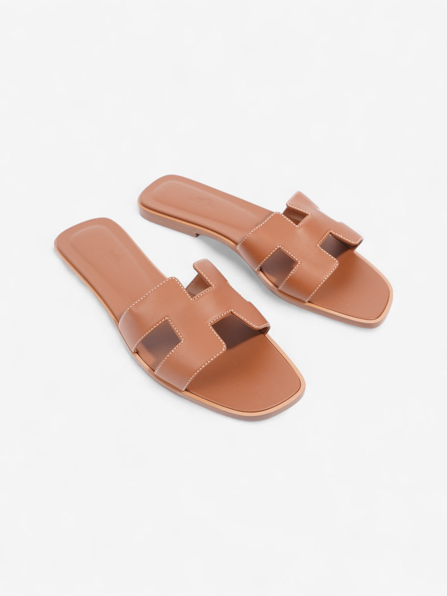 Hermes Oran Sandals Brown Leather EU 40 UK 7 Image 2