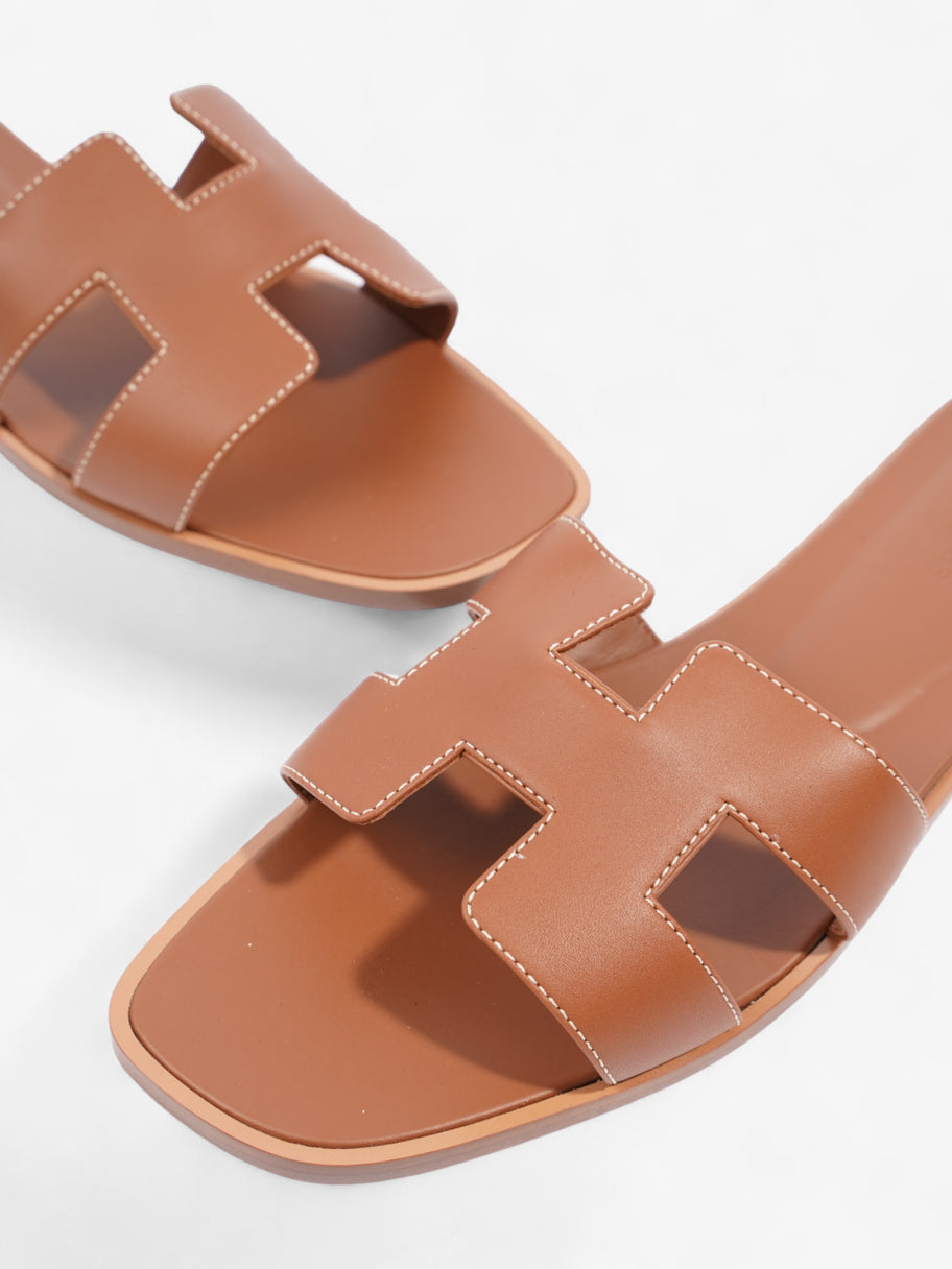 Hermes Oran Sandals Brown Leather EU 40 UK 7 Image 8