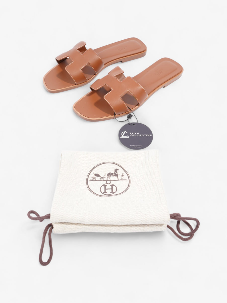 Hermes Oran Sandals Brown Leather EU 40 UK 7 Image 9