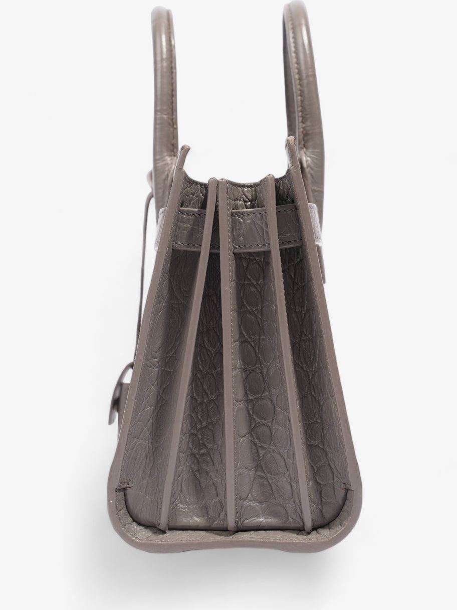 Sac De Jour Grey Croc Embossed Leather Nano Image 4