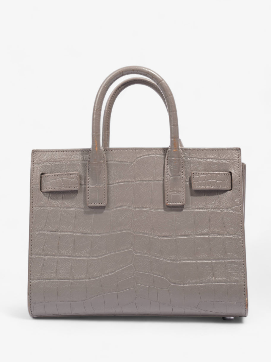 Sac De Jour Grey Croc Embossed Leather Nano Image 5