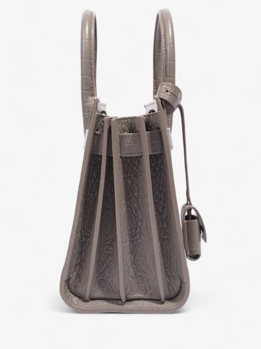 Sac De Jour Grey Croc Embossed Leather Nano Image 6