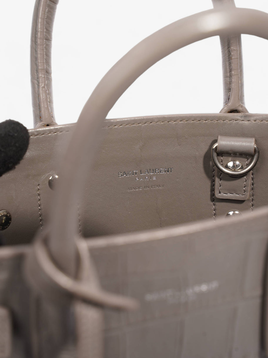 Sac De Jour Grey Croc Embossed Leather Nano Image 8