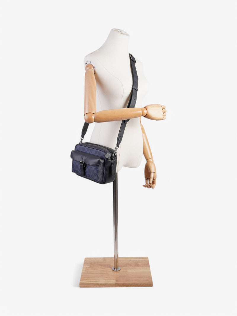  Coach Warner Crossbody Navy Coated Canvas