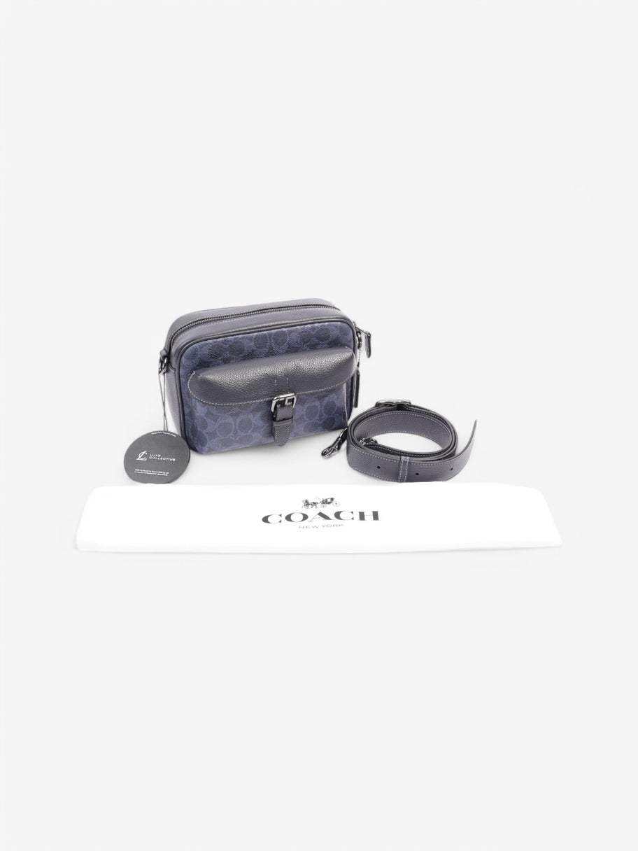 Coach Warner Crossbody Navy Coated Canvas Image 8