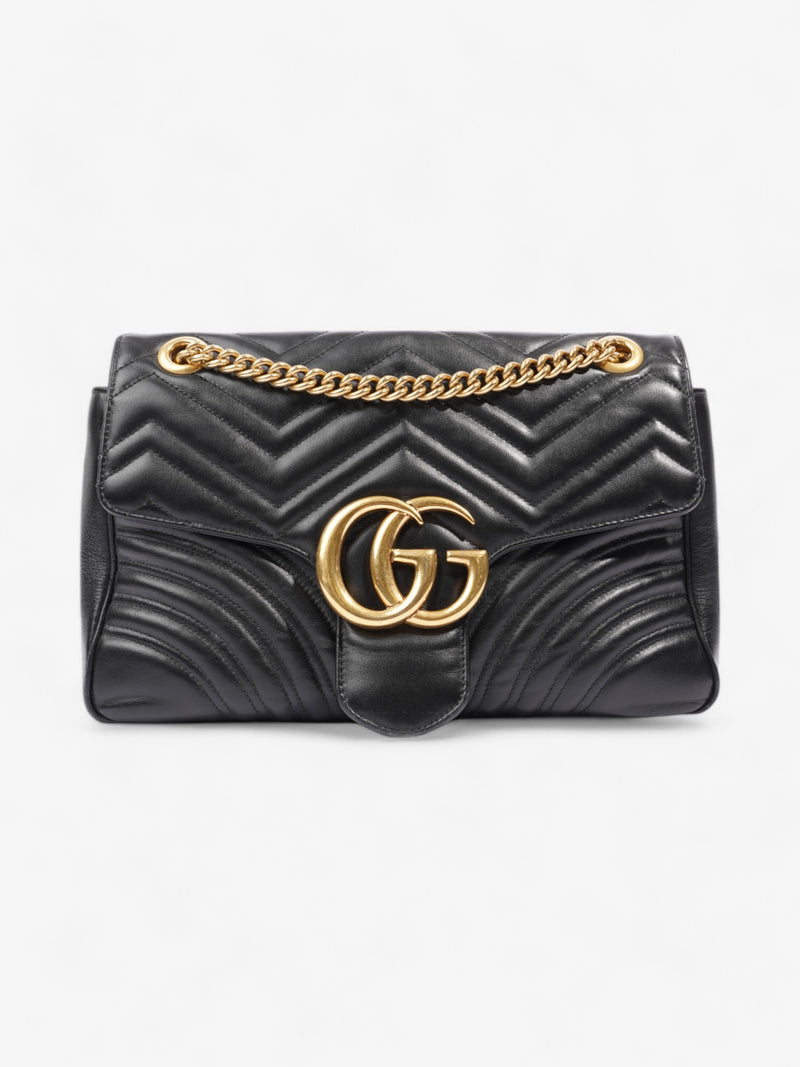  Gucci GG Marmont Black Matelasse Leather Medium