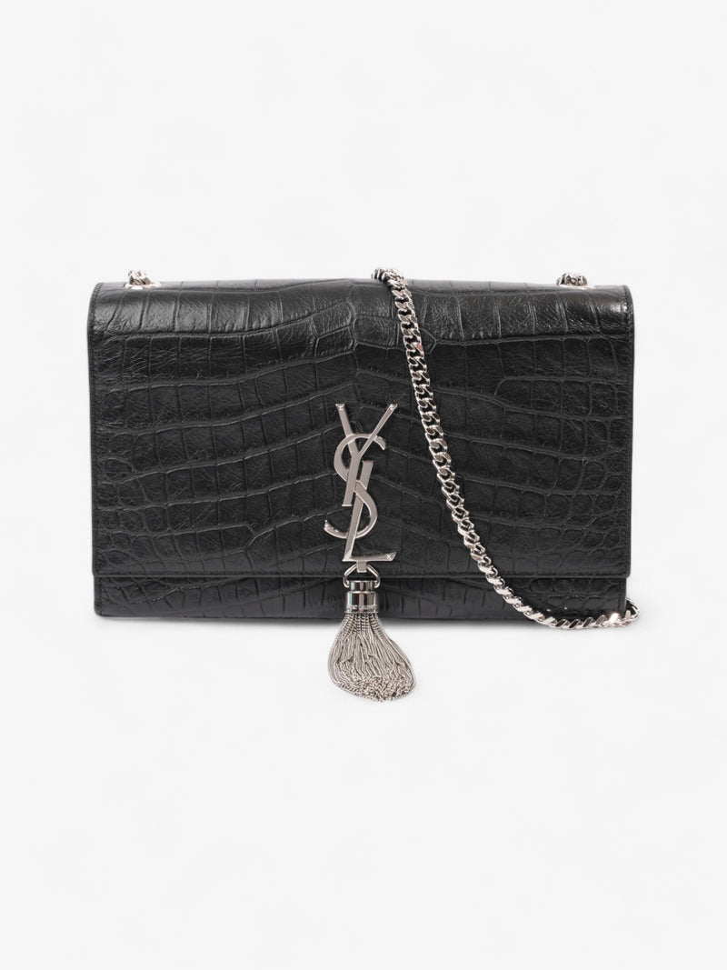  Saint Laurent Kate Tassle Bag Black Embossed Leather Medium