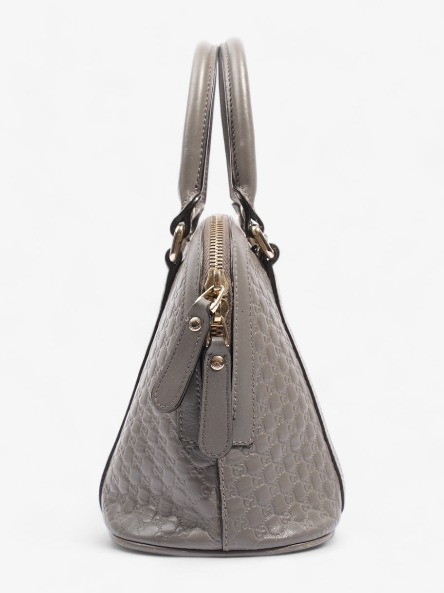 Mini Microguccissima Dome Bag  Grey Leather Image 5