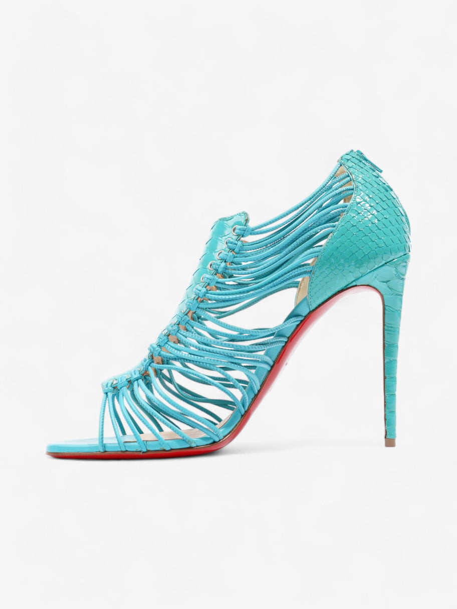 Christian Louboutin Lace Up Heels 100 Blue Snakeskin EU 40 UK 7 Image 3