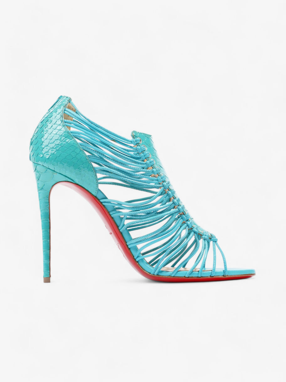 Christian Louboutin Lace Up Heels 100 Blue Snakeskin EU 40 UK 7 Image 4