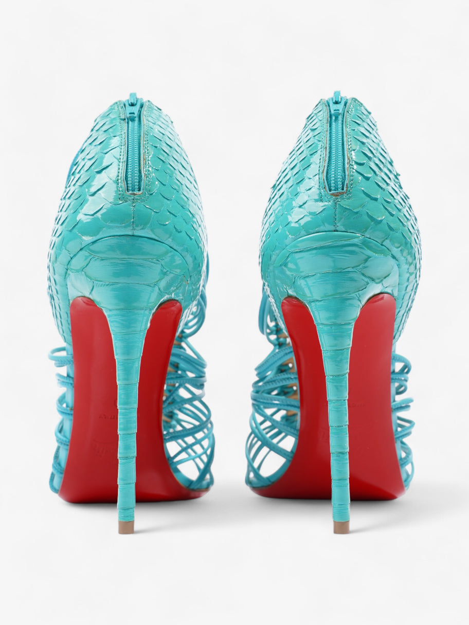 Christian Louboutin Lace Up Heels 100 Blue Snakeskin EU 40 UK 7 Image 6