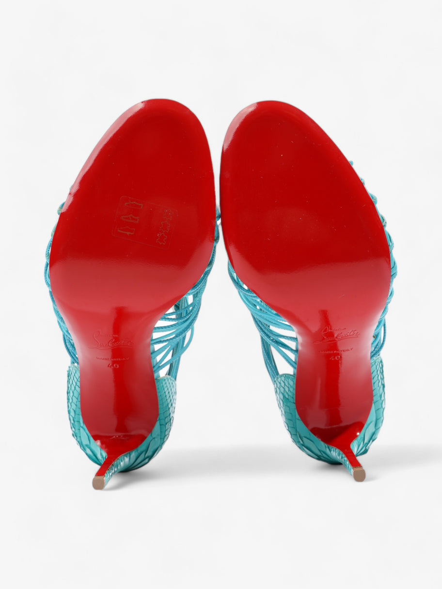 Christian Louboutin Lace Up Heels 100 Blue Snakeskin EU 40 UK 7 Image 7