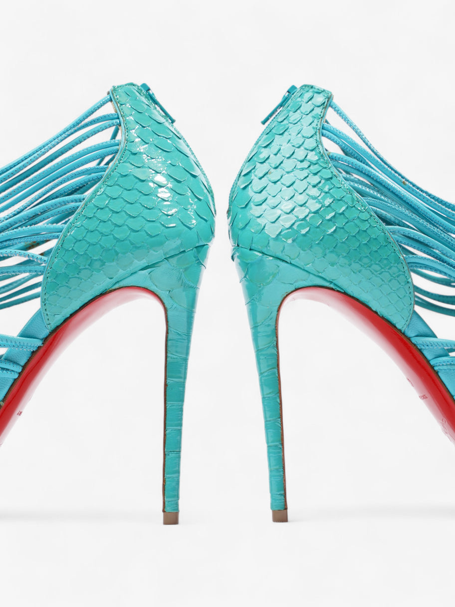 Christian Louboutin Lace Up Heels 100 Blue Snakeskin EU 40 UK 7 Image 9