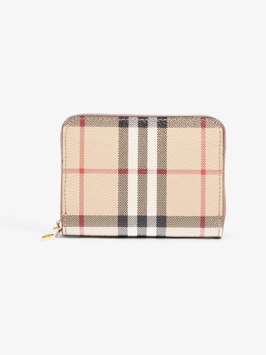 Small Check Zip Wallet Archive Beige Coated Canvas Image 1