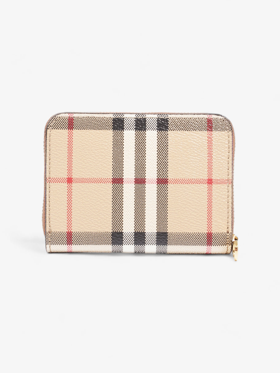 Small Check Zip Wallet Archive Beige Coated Canvas Image 3