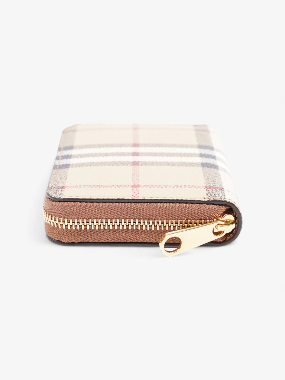 Small Check Zip Wallet Archive Beige Coated Canvas Image 4