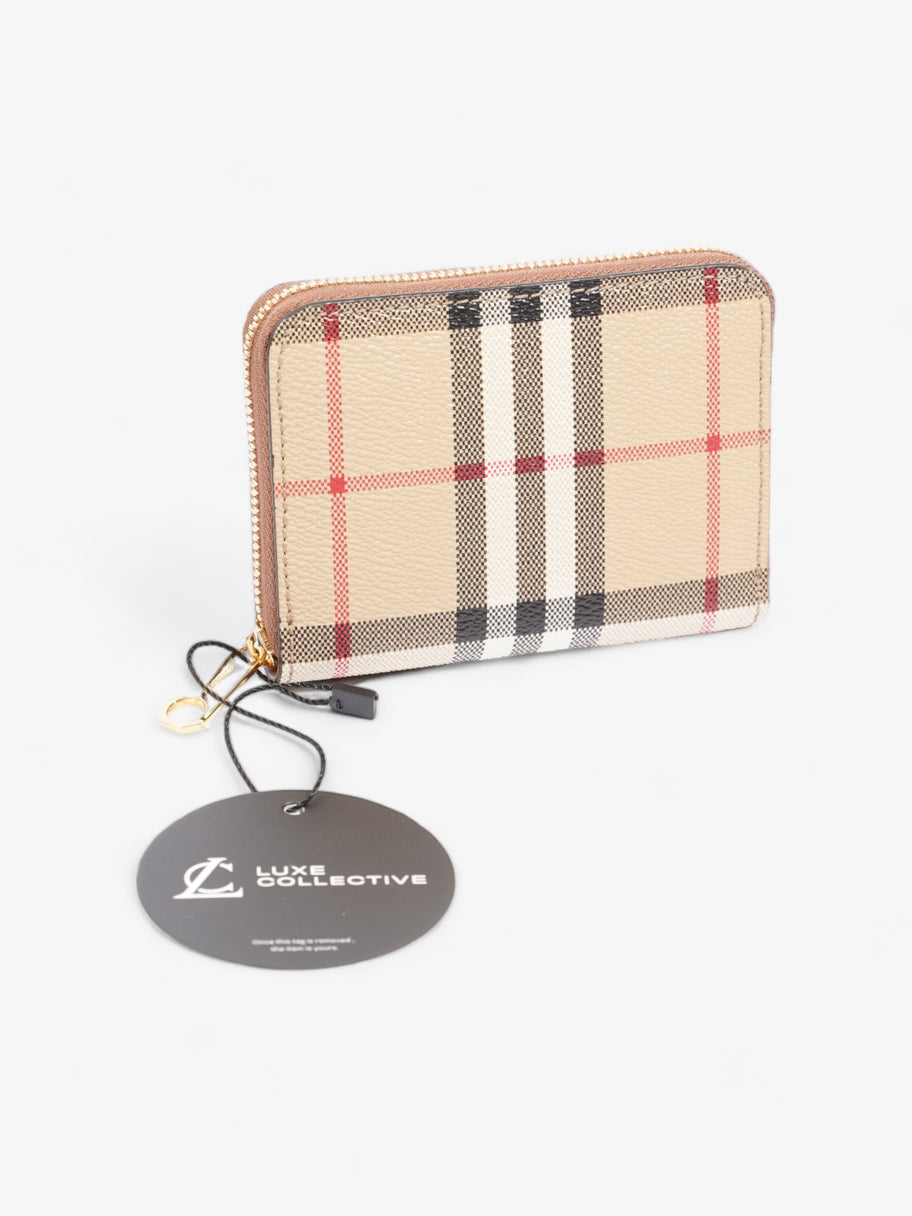 Small Check Zip Wallet Archive Beige Coated Canvas Image 6