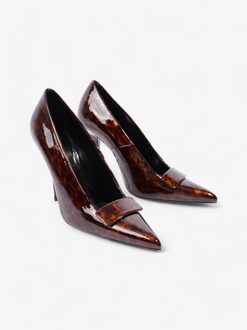  Saint Laurent Tartaruga Heels 100 Brown Patent Leather EU 36 UK 3