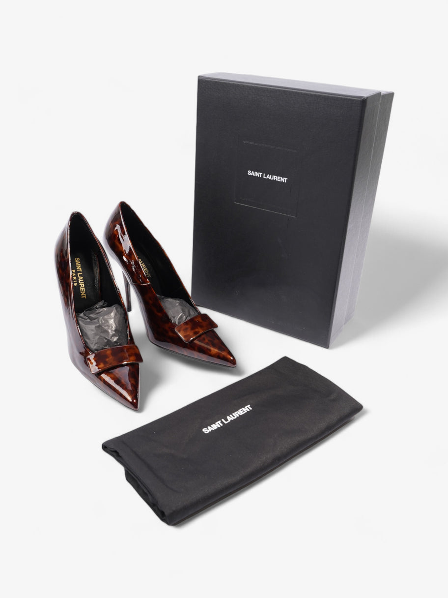 Saint Laurent Tartaruga Heels 100 Brown Patent Leather EU 36 UK 3 Image 9