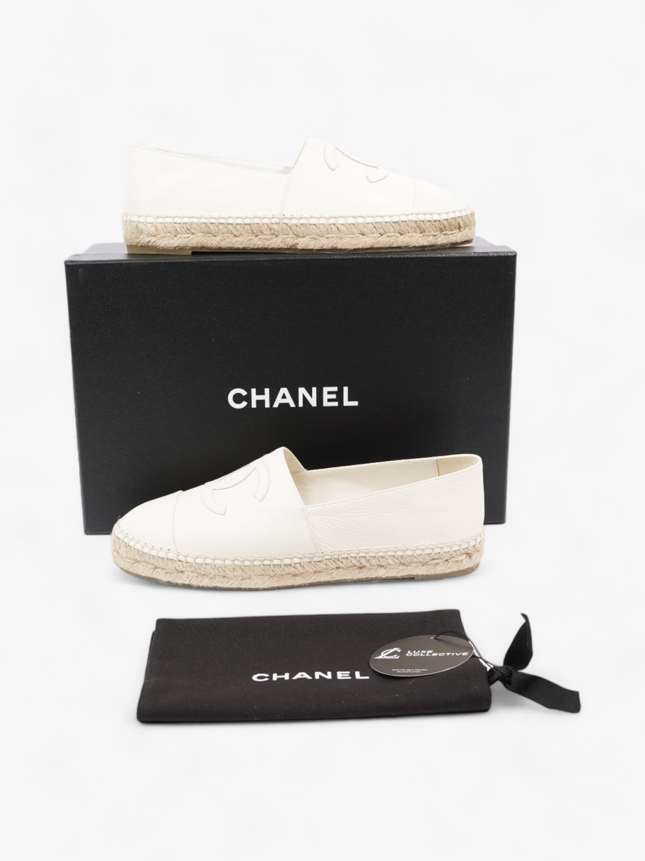 Chanel CC Cap Toe Espadrilles White Leather EU 41 UK 8 Image 10