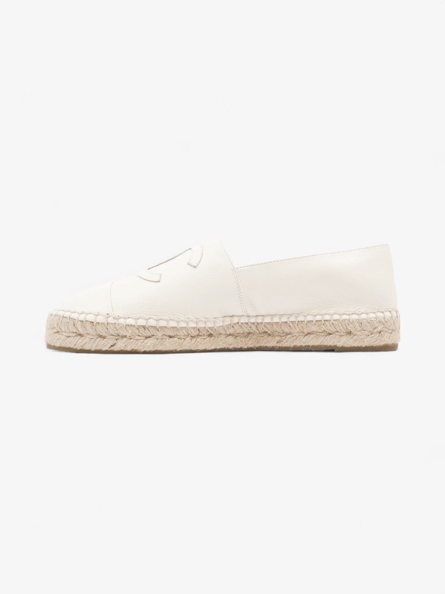 Chanel CC Cap Toe Espadrilles White Leather EU 41 UK 8 Image 3